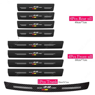 Miếng Dán Cửa Xe Hơi Honda City Civci Fit Jazz HRV BRV CRV Brio Accord Lead Moobilio Mugen Bằng Sợi Carbon Chống Trầy Xước