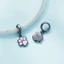 Charm bạc 925 BAMOER hình dấu chân chó mèo dùng làm trang sức DIY SCC2476-A