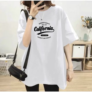 Áo thun phông 3158 nữ nam unisex tay lỡ form to rộng dấu quần chất liệu cotton KONOVA in chữ CALIFORNIA