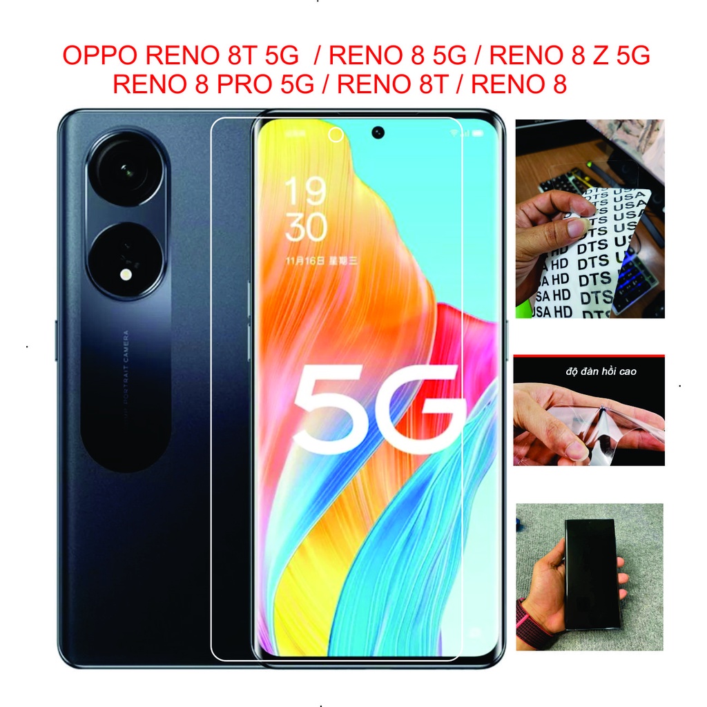 Miếng Dán Dẻo PPF Full mặt trước OPPO Reno 8T 5G / Reno 8T / Reno 8z 5G ...