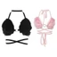 KIN Nữ Dây Buộc Cho Tam Giác Bikini Áo Ngực Cổ Chữ V Sâu Lông Tơ Sang Trọng Crop Vest Backless Cho Dây Đeo chéo Brale