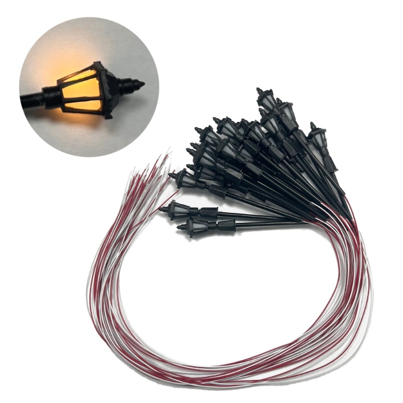 20pcs Model Street Lamp White Warm Light Model for Sand-table Exercise
