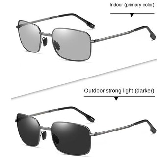 Sắc Thái Cho Nam Gấp Photochromic Kính Chống Nắng Lái Xe Có Khung Hợp Kim Kính Mắt Vuông Nam Ngoài Trời Phân Cực Lái Xe Kính Mát