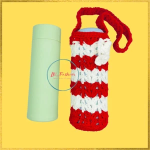 Túi Đựng Bình Nước Móc Len Thủ Công - Túi Đựng Bình Giữ Nhiệt - LN_Handmade
