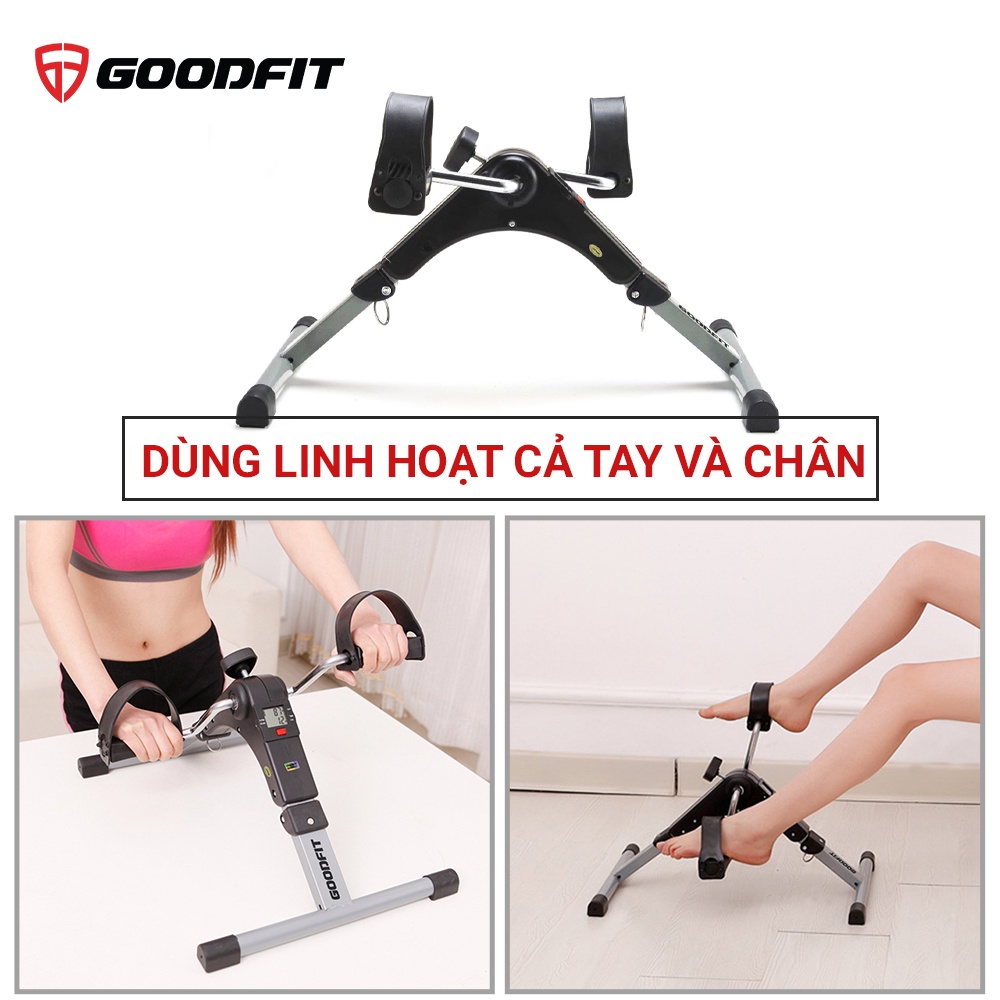 Xe đạp thể thao gấp gọn mini GoodFit tùy chỉnh độ nặng, tập luyện thể dục tại nhà GF002MB
