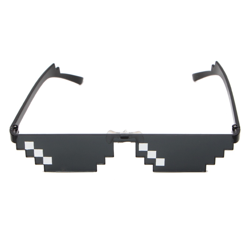 Dasbsug Kính thời trang pixelated khảm unisex nam nữ, phong cách Thug Life