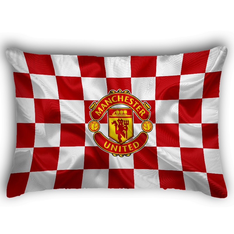 Vỏ Gối Chữ Nhật In Logo Câu Lạc Bộ Bóng Đá Manchester United Một Mặt Bằng Polyeste (Không Kèm Lõi)