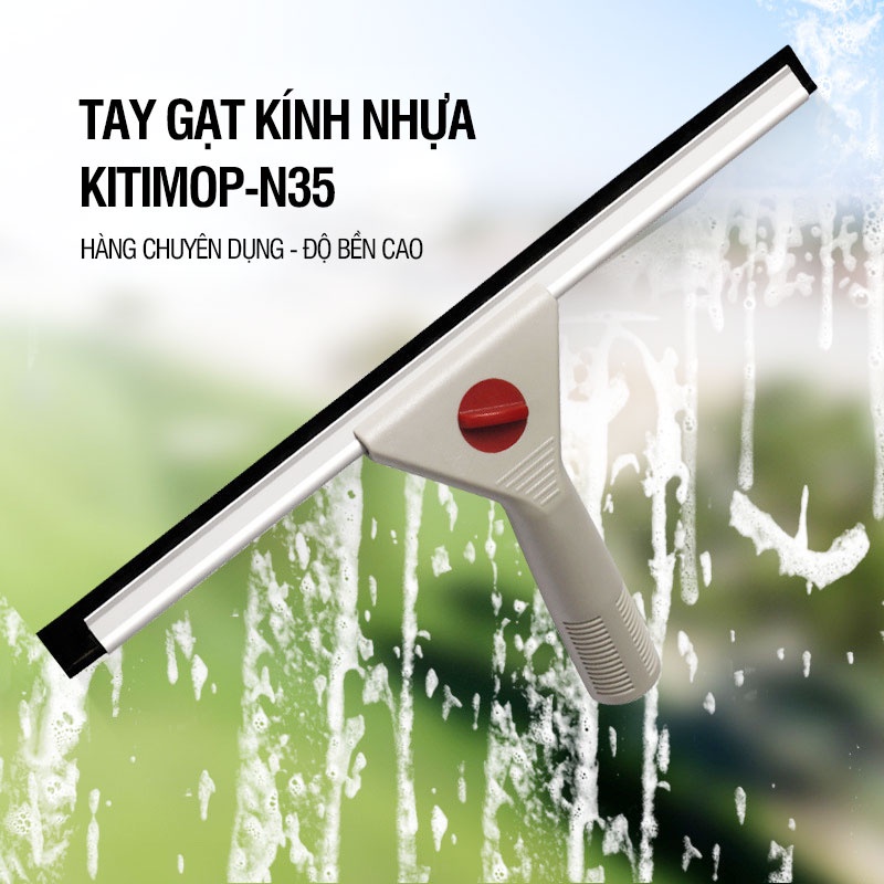Gạt kính cầm tay kích thước 35cm, chất liệu nhựa, gạt sạch trong kính độ bền cao Kitimop-N35