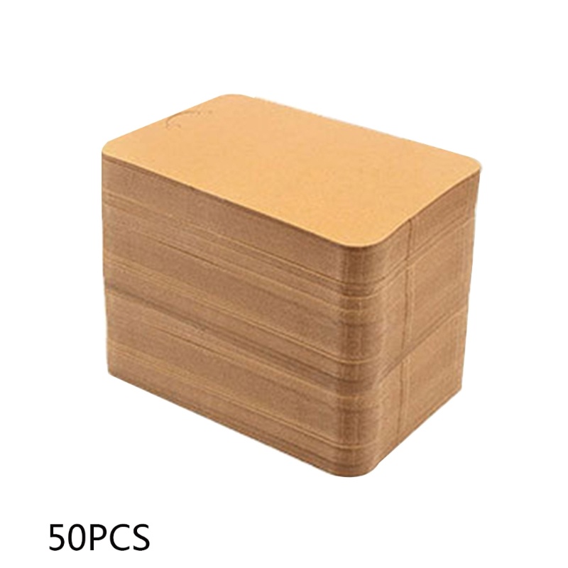 Set 50 Tấm Thẻ Trưng Bày Móc Khóa / Thẻ Trang Sức Bằng Giấy Nâu