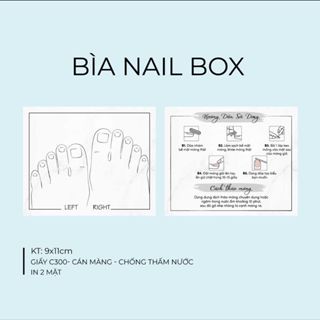50 bìa Nail box giấy gắn móng chân giả giá rẻ, Giấy dày cán màng chống thấm nước - in 2 mặt