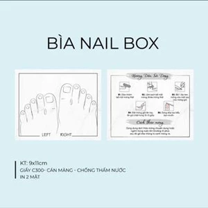 50 bìa Nail box giấy gắn móng chân giả giá rẻ, Giấy dày cán màng chống thấm nước - in 2 mặt