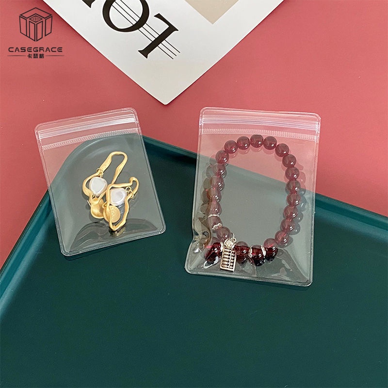 Túi nhựa pvc CASEGRACE màu sắc trong suốt có khóa kéo đựng trang sức tiện dụng