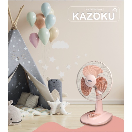 Quạt Bàn Cao Cấp Gentle Wind 12 inch - Dương, Hồng, Kem - Vua Đồ Gia Dụng Kazoku [QB]
