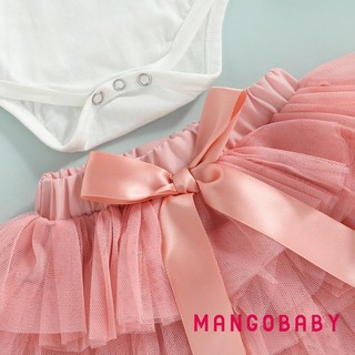 Mg-baby Girl 's 3 Mảnh Phù Hợp Với Chữ Thời Trang Ren Bay Tay Áo Liền Quần Và Nơ Gạc Váy Ngắn & Băng Đô