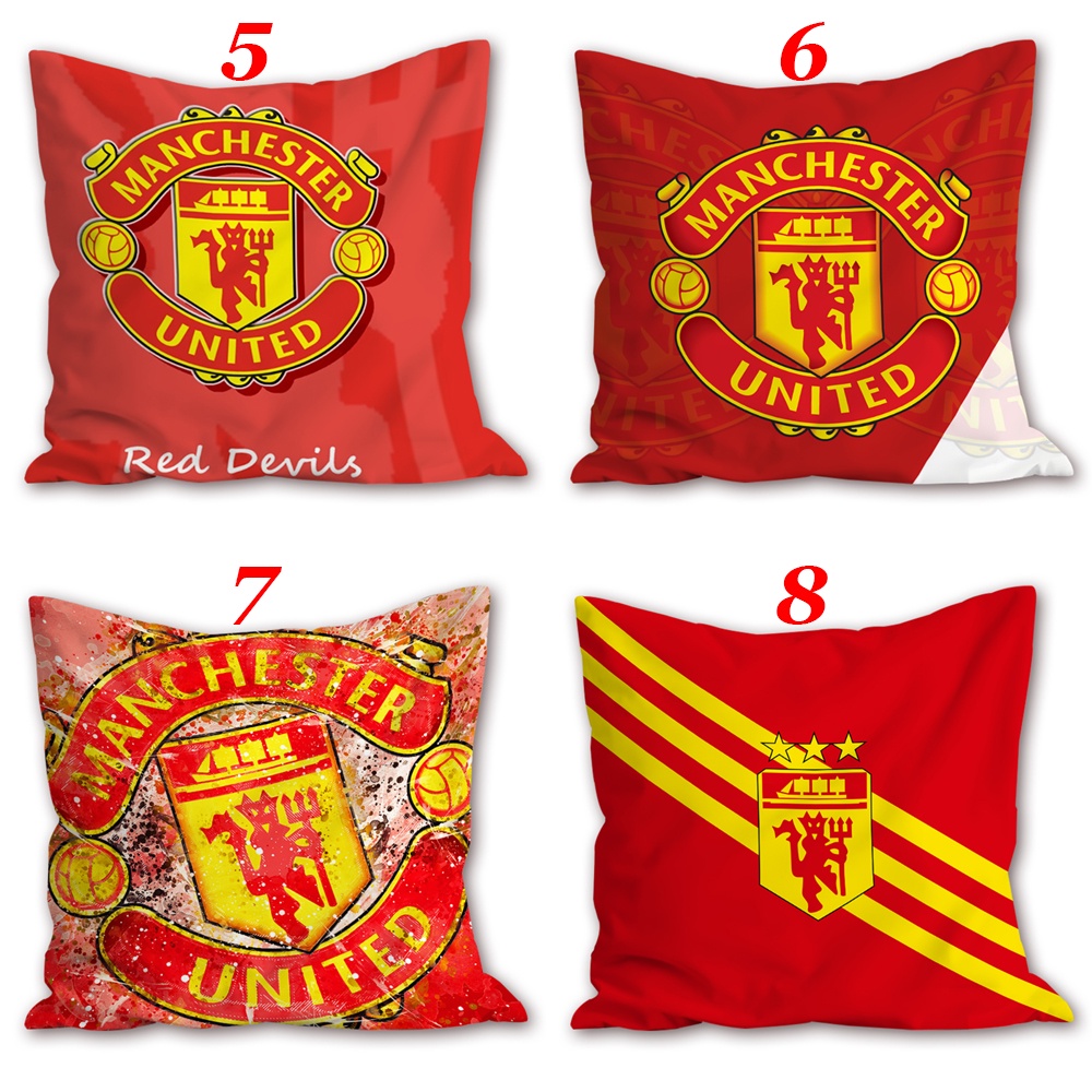 Vỏ Gối Polyester Một Mặt In Logo Câu Lạc Bộ Bóng Đá Manchester United Trang Trí Nhà Cửa (Không Kèm Lõi)