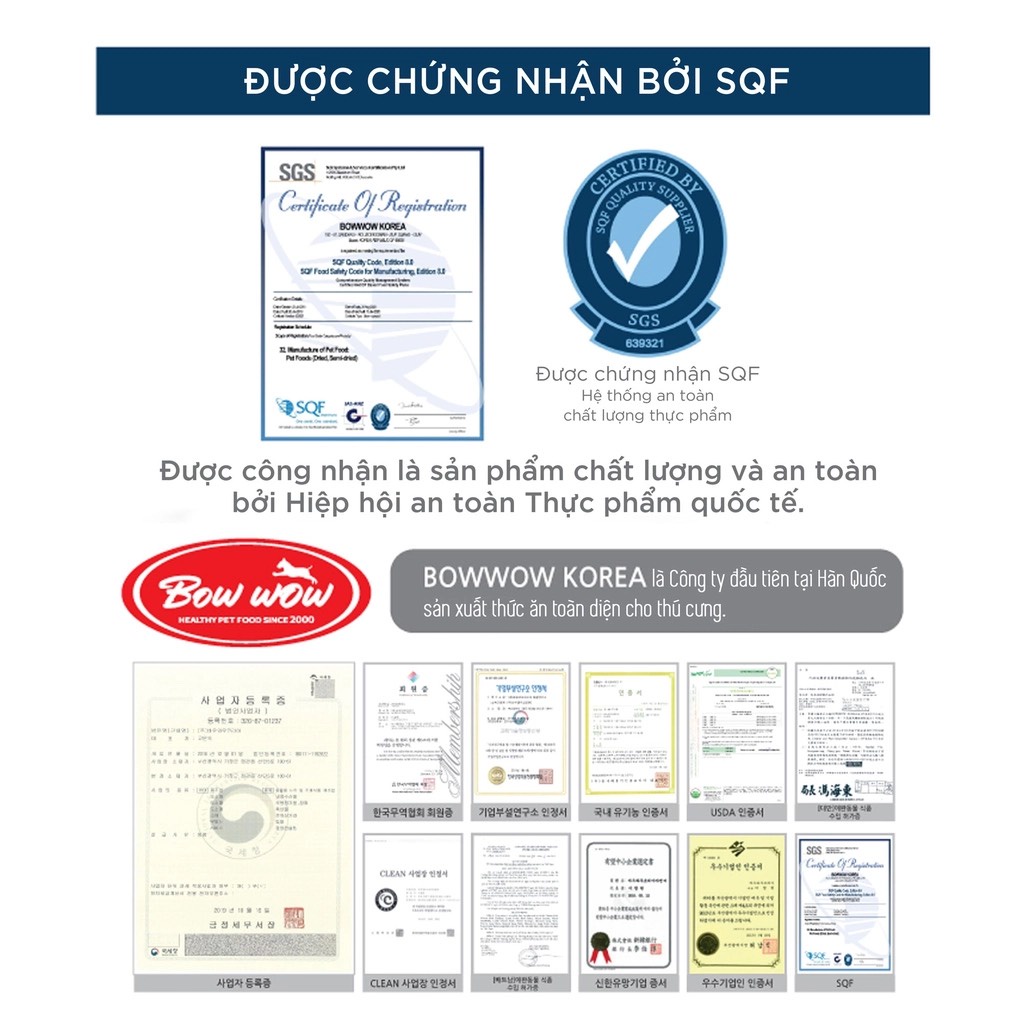 Bánh Thưởng Cho Chó Hỗn Hợp Phô mai, Cá hồi, Rau củ Bowwow Hàn Quốc