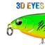 1 Mồi Câu Cá Giả 3D 7.5 / 9.5cm Mắt Xoay 2 Lưỡi Câu