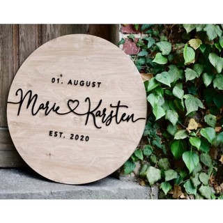 Bảng Ký Tên wedding chữ gỗ nổi đủ size 40cm 50cm 60cm  | hình tròn |Bảng ký tên| THAO WEDDING Guestbook Mẫu 0790