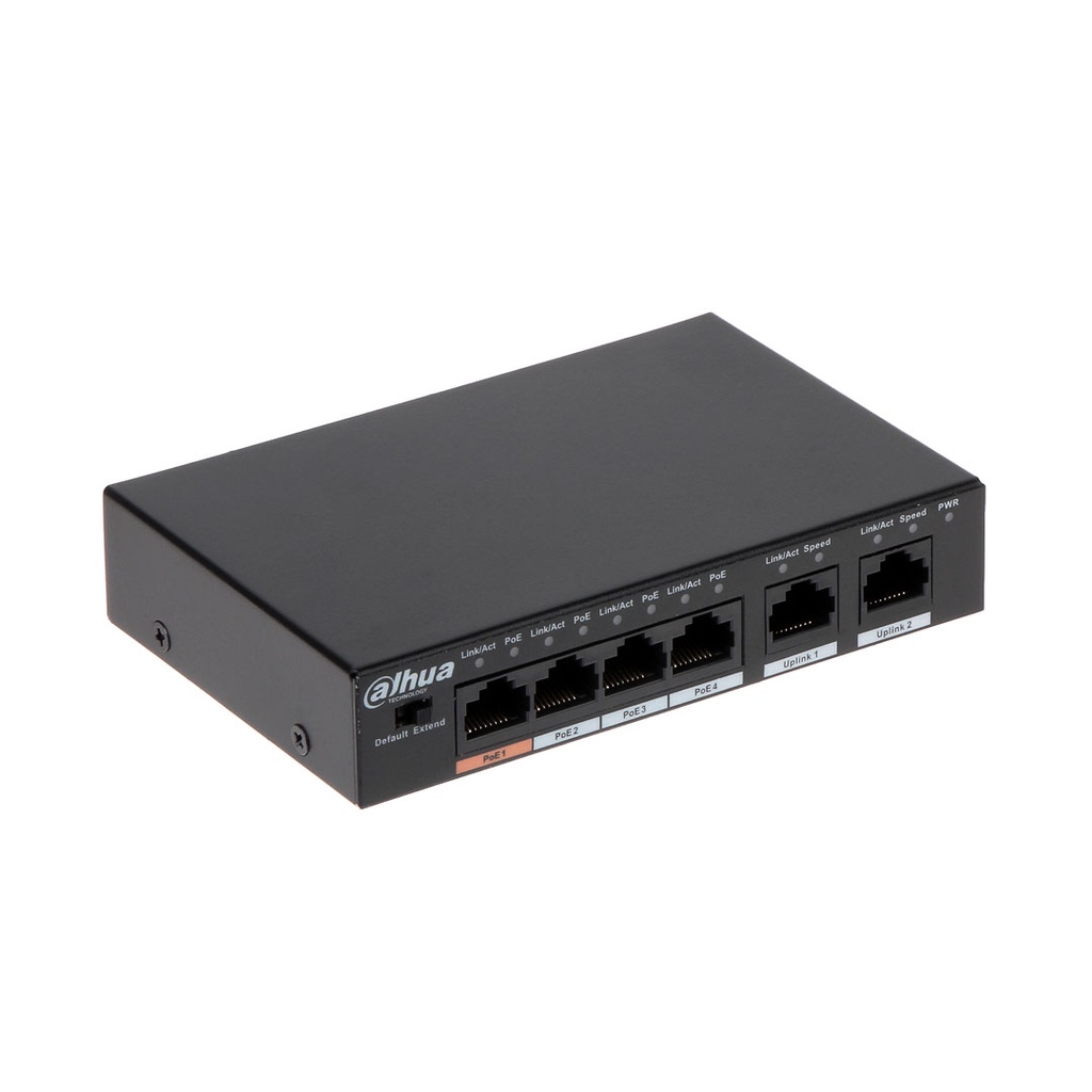 Switch PoE DAHUA DH-PFS3006-4ET-60 (6 Port 10/100Mbps, Chuẩn Nén H.265+)