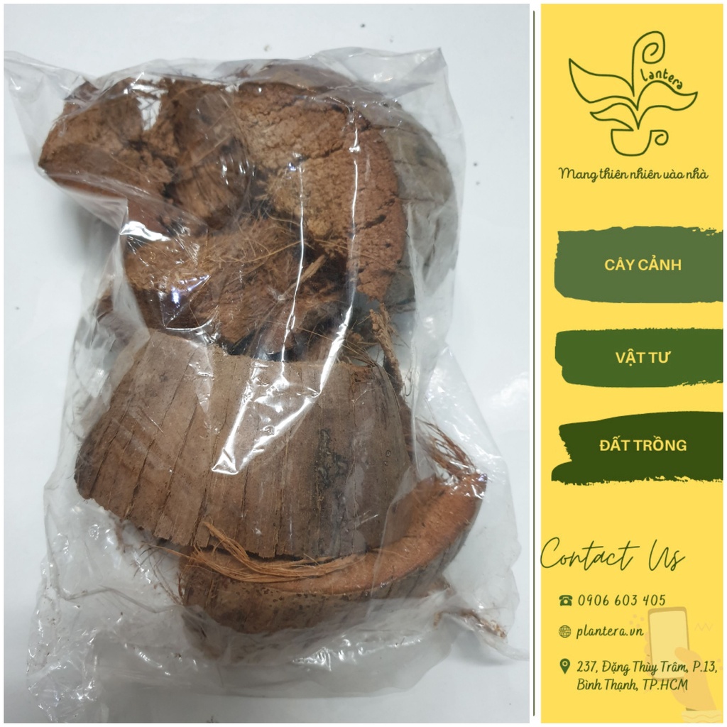 Vỏ dừa khô trồng lan, giữ ẩm cây - Vỏ dừa cắt miếng - Túi 180gr ...