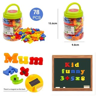 Bộ Đồ Chơi Học Chữ Cái ABC 123 Bằng Nhựa Hít Nam Châm Cho Bé