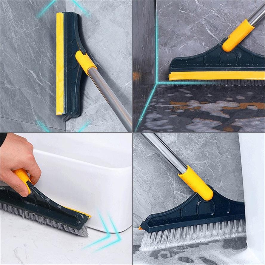 Cây chổi chà quét sàn nhà tắm nhà vệ sinh đa năng 2 trong 1 gạt nước cọ sạch khe hẹp và góc tường