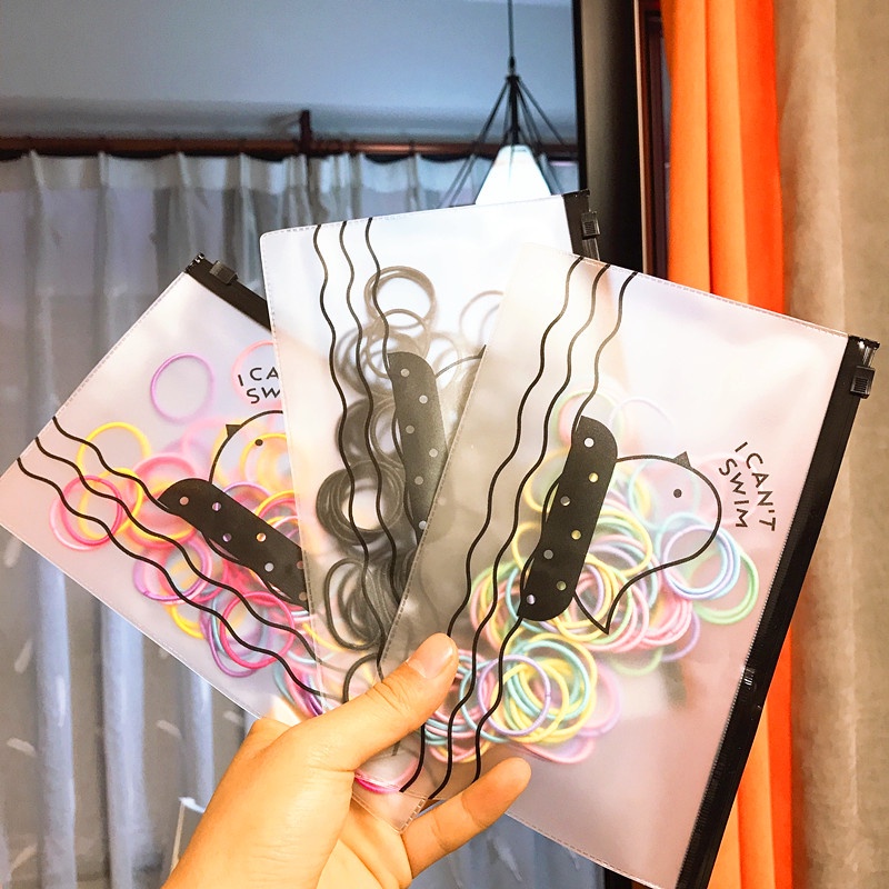 [Đặc trưng] Set 100 / 500 / 1000 Dây Thun Buộc Tóc Nhiều Màu Sắc Dùng Một Lần Cho Bé Gái