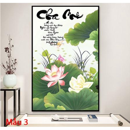 Tranh Treo Tường Cha Mẹ , Tranh Tráng Gương D40x60cm D50x75cm D60x90cm D70x110m