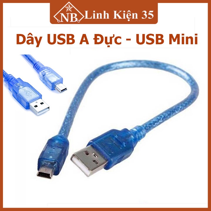 Dây USB A đực - USB mini dài 20cm, vỏ nhựa xanh | Shopee Việt Nam