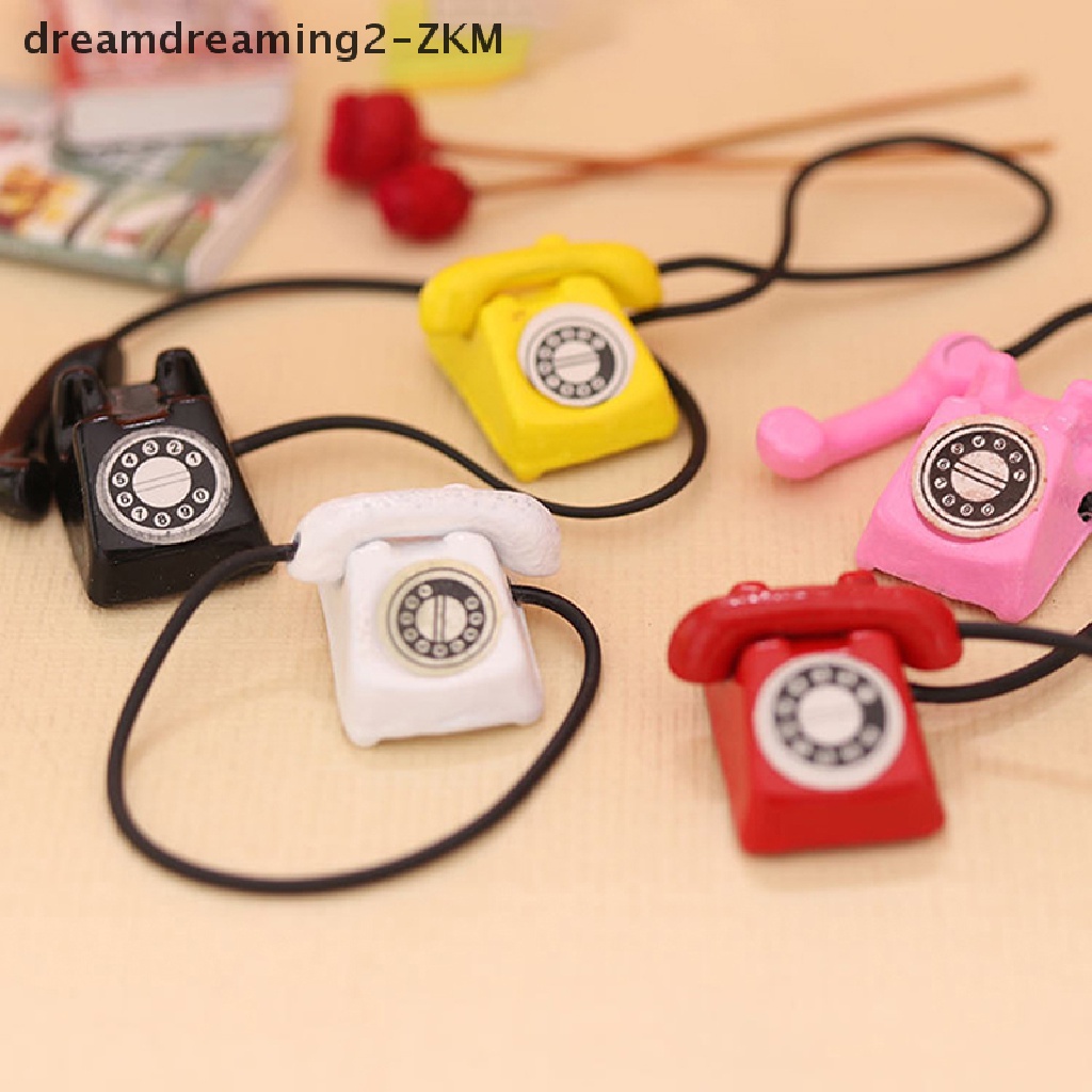 [Dreaming] Mô Hình Điện Thoại Bàn Mini Cổ Điển Trang Trí Nội Thất Nhà Búp Bê [zkm]