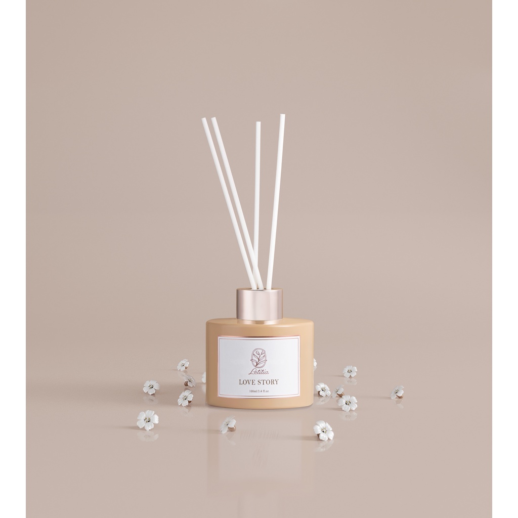 Tinh Dầu Khuếch Tán 3 Tầng Hương Cao Cấp Cắm Que Thơm Phòng Letitia Hương Crispy Air Size 100ml