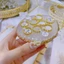 Nhẫn kim tiền bằng titan không gỉ mạ vàng 18k kiểu cổ điển sang trọng dành cho phái nữ