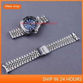 Dây Đeo Đồng Hồ Dạng Cong Màu Bạc 22mm 316L Cho Seiko Black Samurai SRPF79