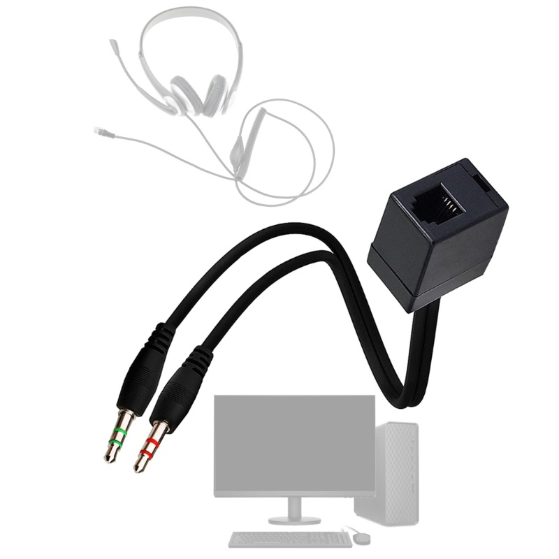 Đầu Chuyển Đổi RJ9 Sang 3 5mm Chuyên Dụng Cho Tai Nghe Máy Tính