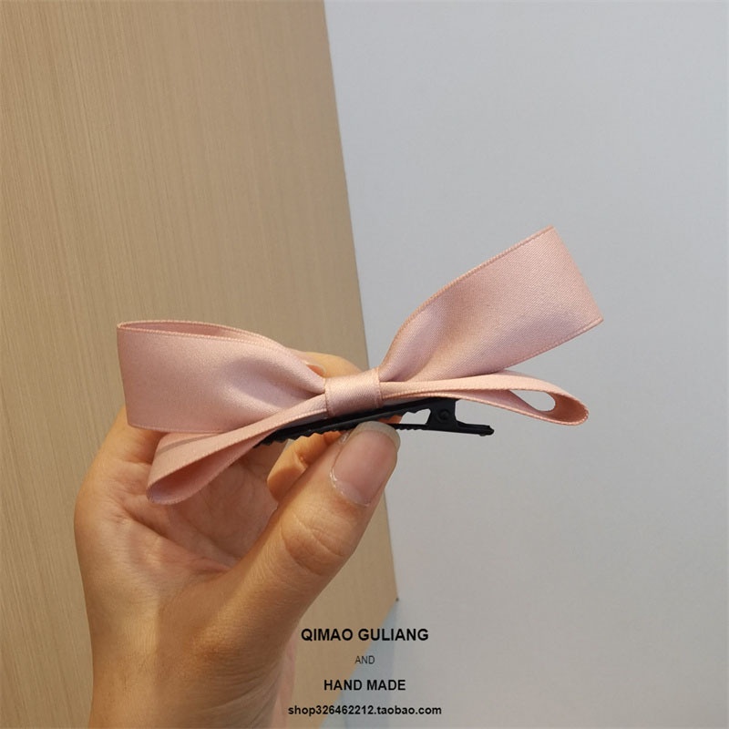 Kẹp Tóc Nơ Nhỏ Màu Đen / Hồng Dễ Thương Cho Bé Gái