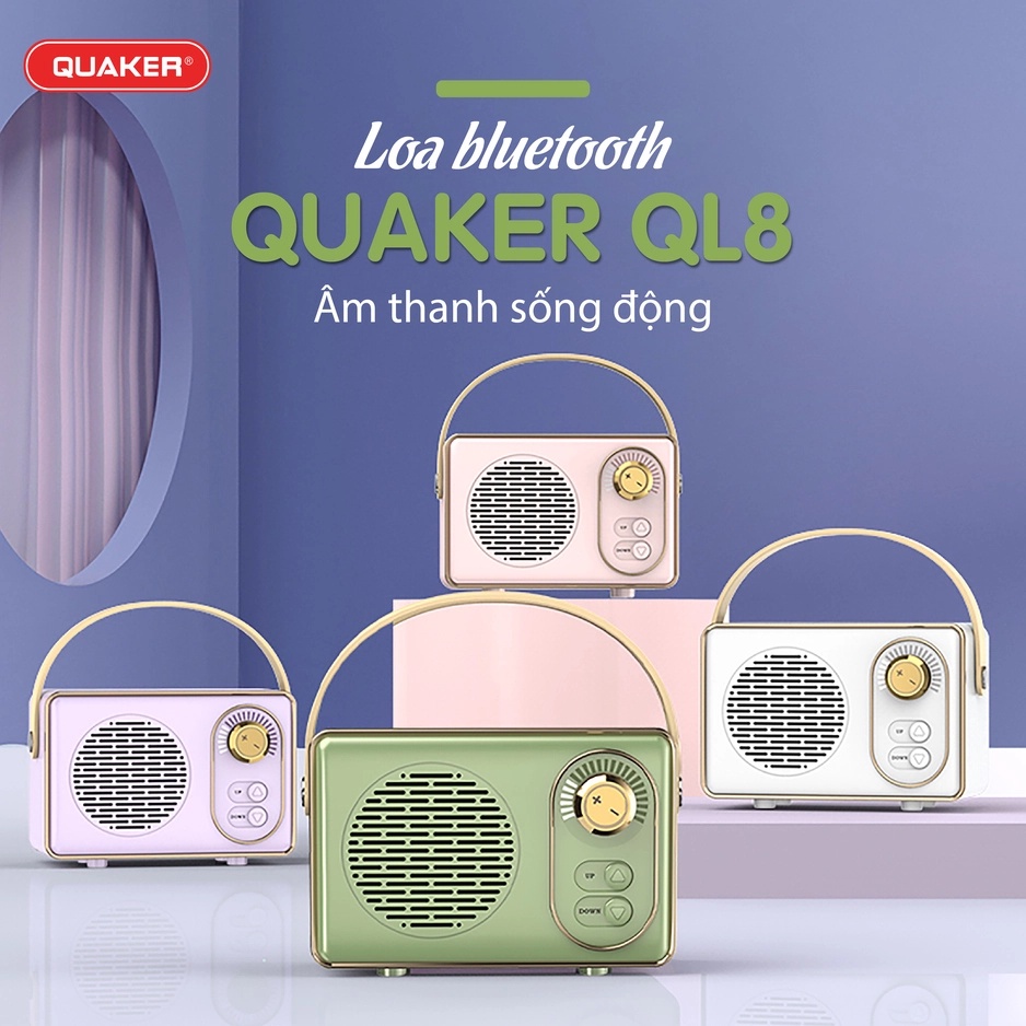 Loa bluetooth mini Quaker QL08 âm thanh sống động thiết kế nhỏ gọn nghe liên tục 5h