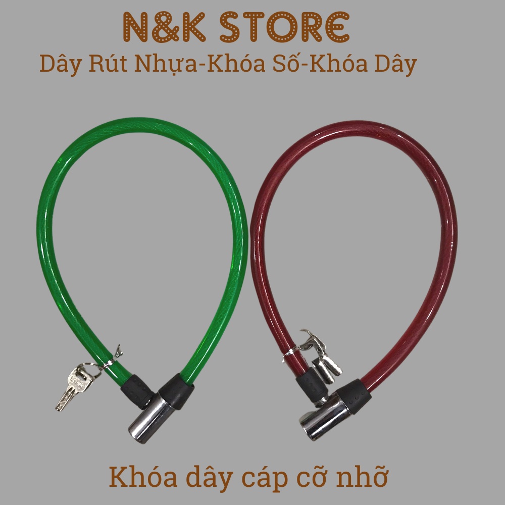 Khóa dây cáp chất lượng cao, dây khóa chống trộm chống cắt, khóa xe đạp xe máy chắc chắn an toàn