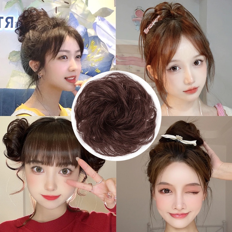Búi Tóc Giả Xoăn Dài Bằng Sợi Tổng Hợp Co Giãn Dành Cho Nữ