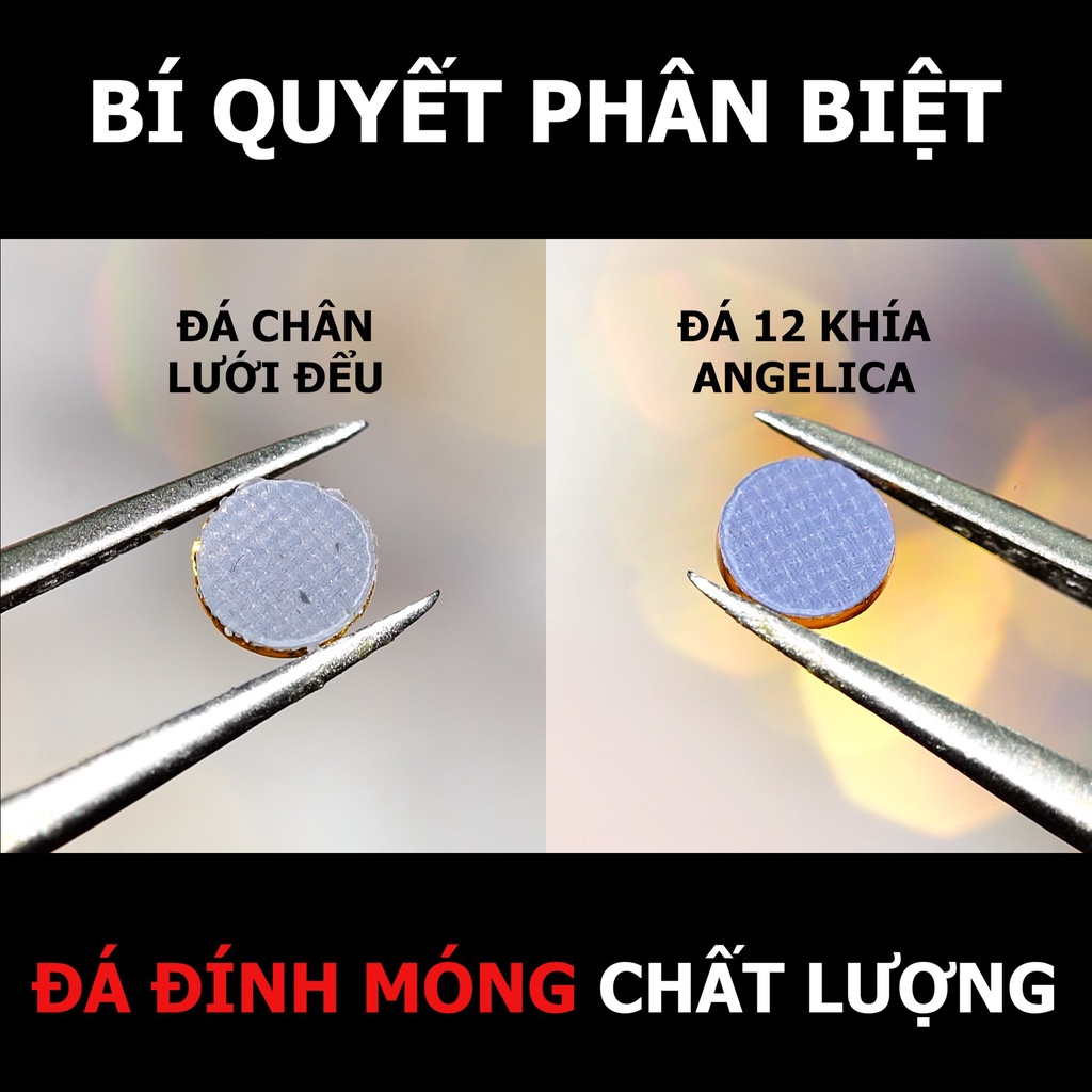 Đá chân lưới nail 12 khía màu vàng Jonquil đính móng ANGELICA 609