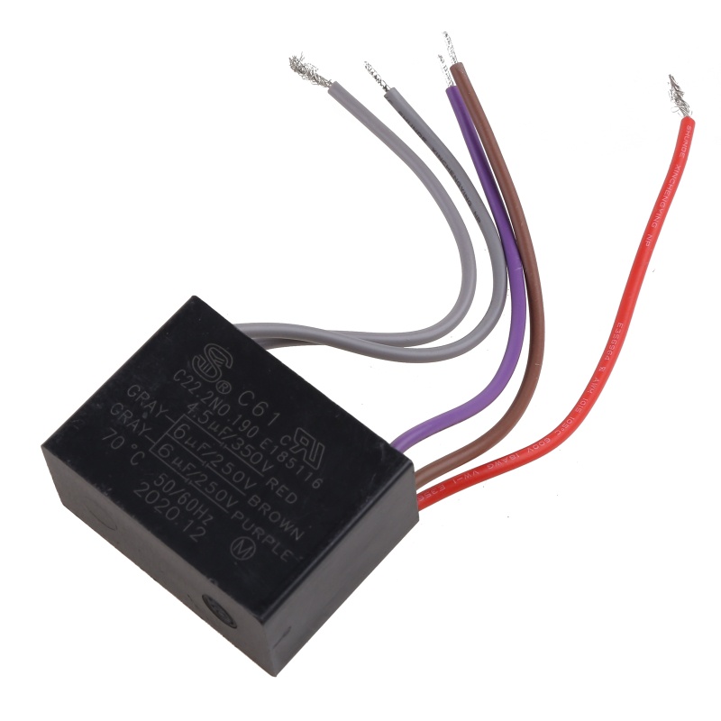 Tụ điện quạt trần trại CBB61 4 5uf + 6uf + 6uf 5 dây 250V 5 tốc độ Tụ điện khởi động