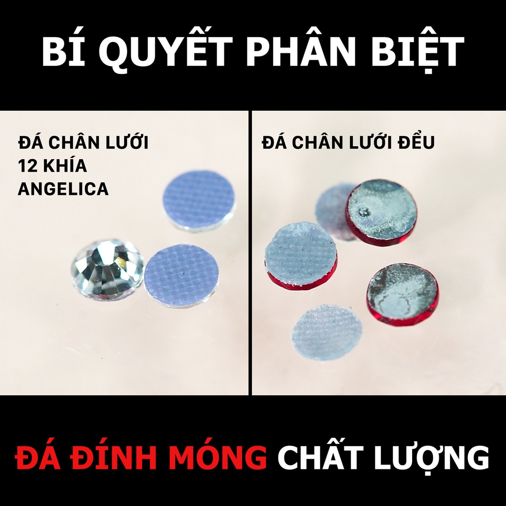 Đá chân lưới nail 12 khía màu cam cháy hyacinth đính móng ANGELICA 606