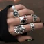 GODD 6 Chiếc Bikers Gothic Skull Ring Card Dành Cho Nữ Halloween
