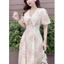 Đầm Voan Hoa Nữ Sang Chảnh -Qúy Phái Dài Qua Gối Phong Cách Thanh Lịch Tiểu Thư xinh Xắn cho Các Chị Em HIYU STORE