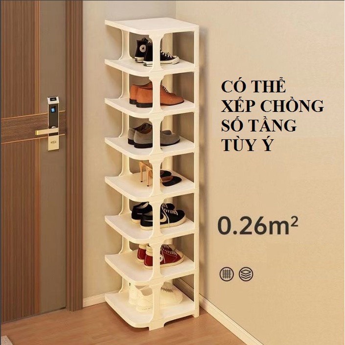 kệ để giày, Giá để giày 5 tầng kiểu mới đa năng thông minh chất liệu nhựa cao cấp