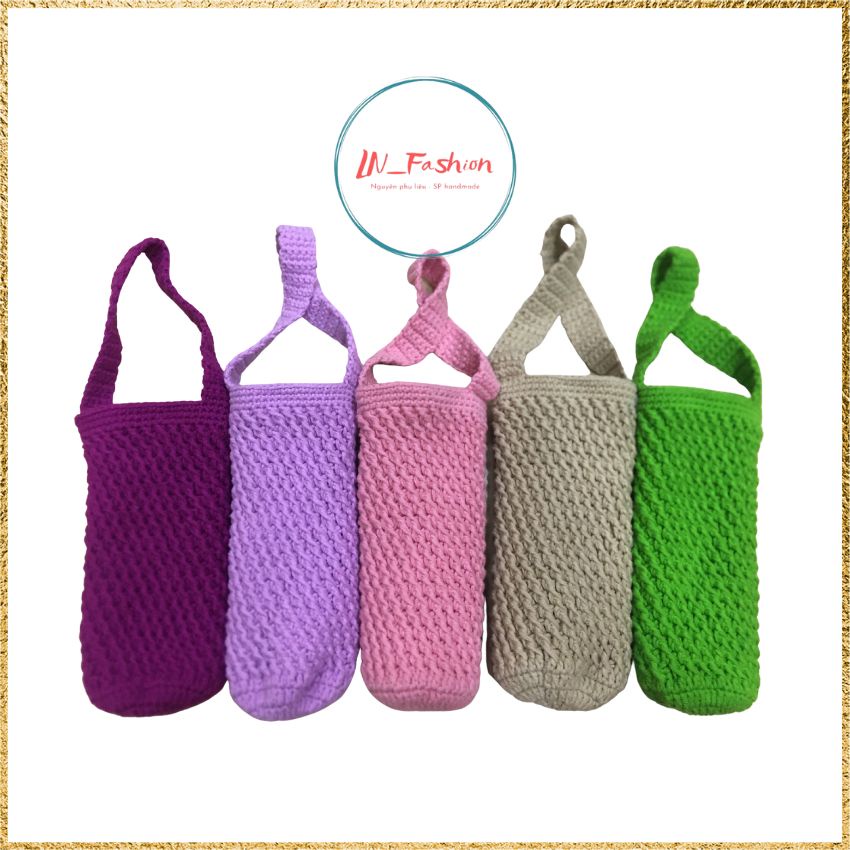 Túi Len Đựng Bình Giữ Nhiệt Handmade | Túi Đựng Ly Giữ Nhiệt | Túi Đựng Chai Nước Len Milk