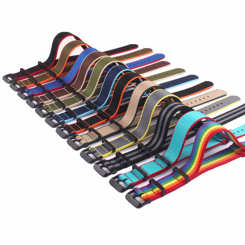 Dây Đeo Đồng Hồ Bằng Nylon Chất Lượng Cao 20mm 22mm One Piece Cho Nam Nữ