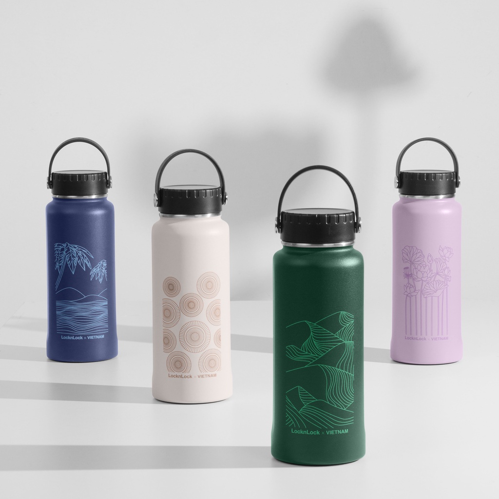 Bình giữ nhiệt LocknLock Riga Tumbler Vietnam Edition 897ml LHC4160 , kèm cọ rửa và ống hút - K-MALL