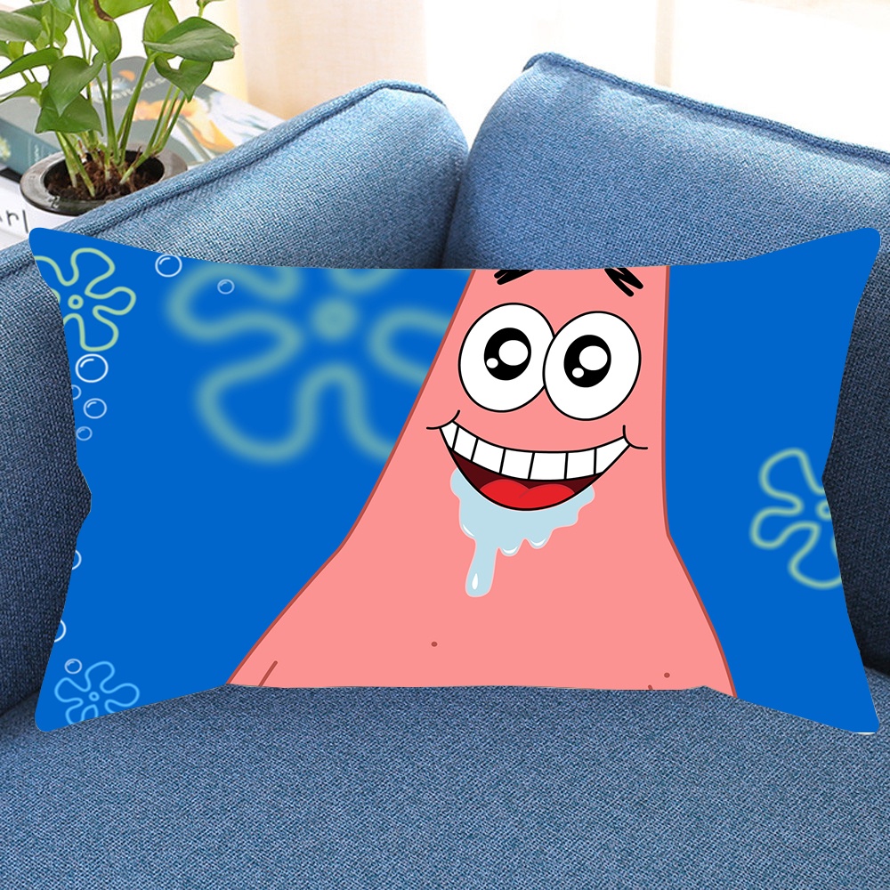 Vỏ gối hình chữ nhật SpongeBob SquarePants SpongeBob và Patrick Star Vỏ gối Sofa Polyeste in một mặt Trang trí nhà cửa (Không có lõi)