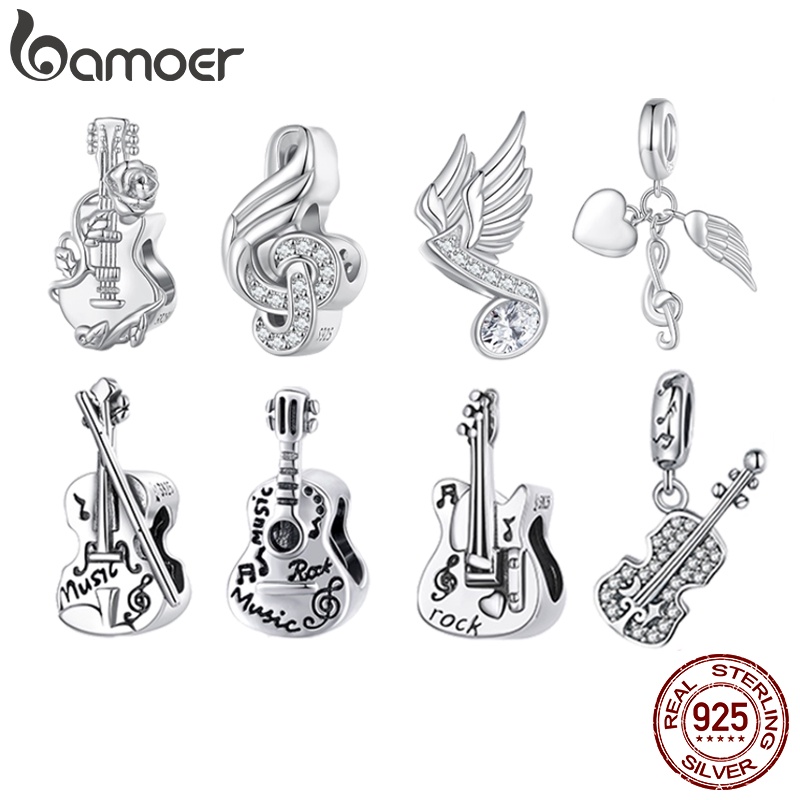 Ảnh Mặt dây chuyền BAMOER bằng bạc 925 hình nốt nhạc kiểu dáng thời trang 1