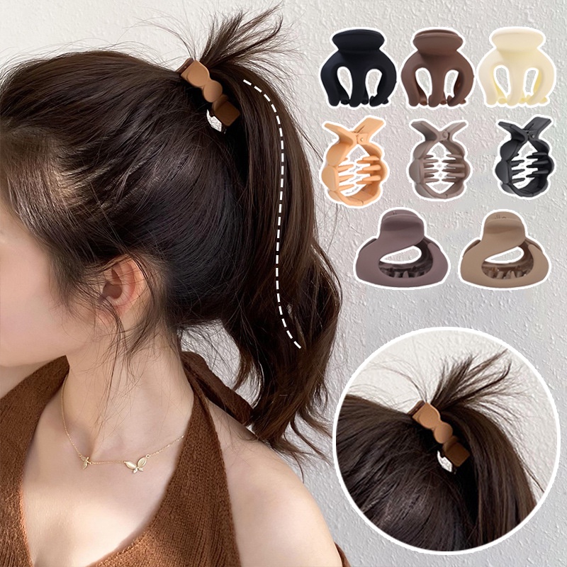 Kẹp Tóc Càng Cua Acrylic Màu Trơn Chống Chảy Xệ Thời Trang Hàn Quốc Cho Nữ